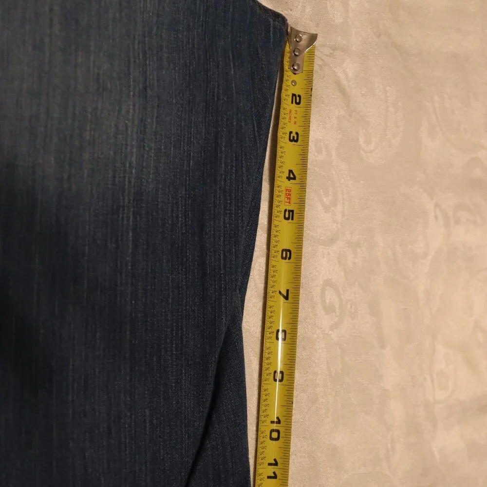 Prana Long Blue Denim 5 Pocket Shorts Size 10 Organic Cotton/ Lycra Casual